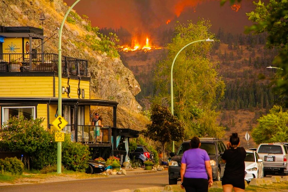 people watching the fire